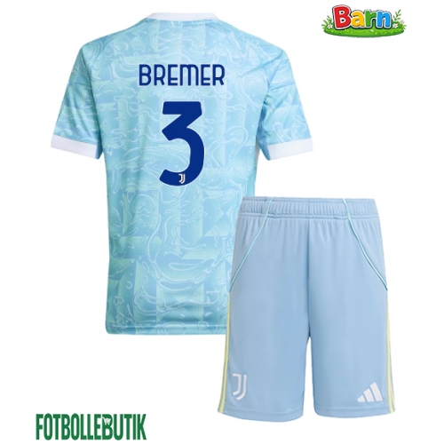 Juventus Gleison Bremer #3 Bortaställ Barn 2025-26 Kortärmad (+ Korta byxor)